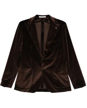 Tagliatore Velvet Patch-Pocket Blazer - Black