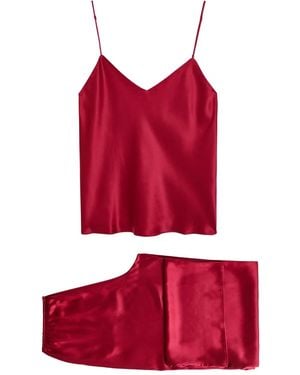 Olivia Von Halle Spaghetti-Straps Pajama Set - Red