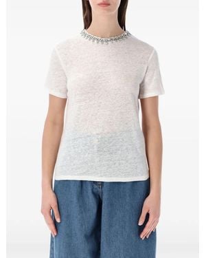Zimmermann Crystal-Embellished T-Shirt - White