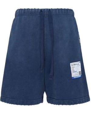 Maison Mihara Yasuhiro In-Stru(-Tal) Distressed In-Stru(-Tal) Shorts - Blue