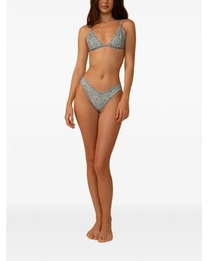 Montce Kiki Floral-Print Bikini Top - Blue