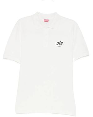 KENZO Logo-Embroidered Polo Shirt - White