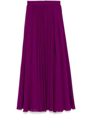 Elie Saab Silk Maxi Skirt - Purple