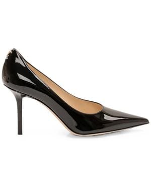 Jimmy Choo Love Patent-Leather Court Shoes - Black