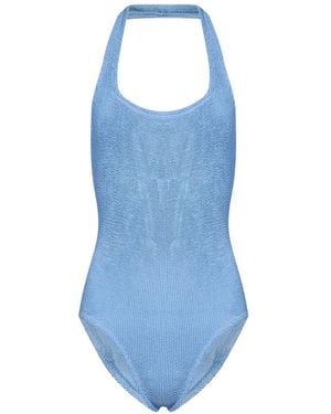 Hunza G Maillot De Bain À Effet Froissé - Blue