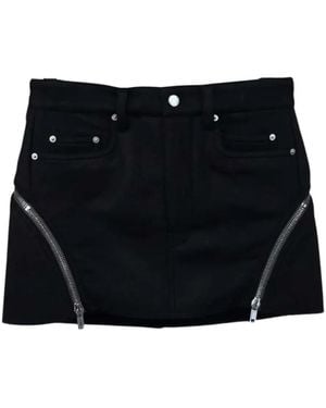 Rick Owens Falda Vaquera Con Cremallera - Negro