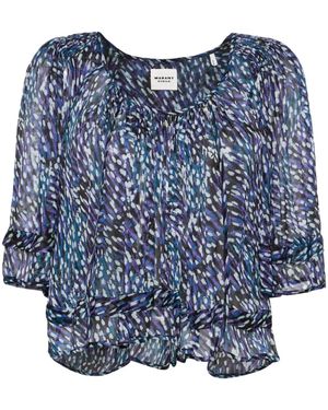 Isabel Marant Roxini Abstract-Print Blouse - Blue