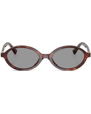 Miu Miu Oval-Frame Sunglasses - Brown