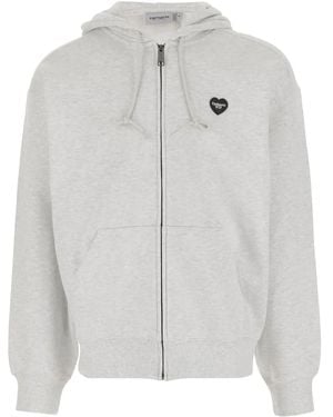 Carhartt Heart-Logo Zip-Up Hoodie - Grey