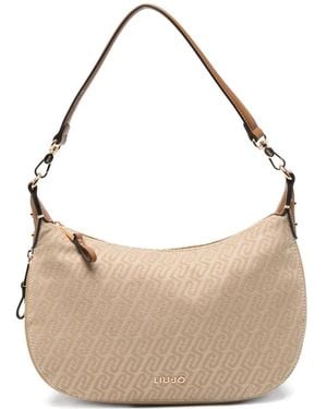 Liu Jo Medium Jacquard Shoulder Bag - Natural