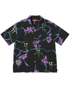 Supreme Aoi Lilies Short-Sleeve Shirt - Blue