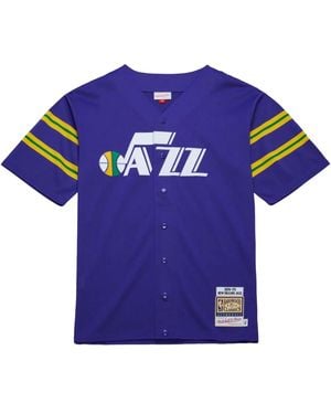 Mitchell & Ness 1974 New Orleans Jazz Full-Snap Shooting Shirt - Blue