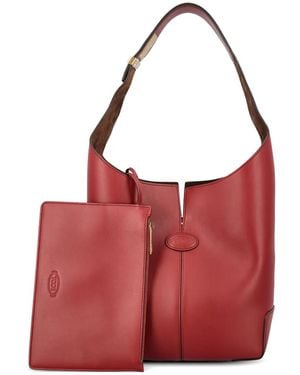 Tod's Small Di Bag Folio Shoulder Bag - Red