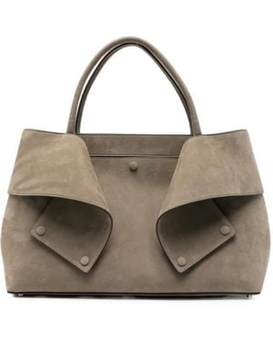 TOTEME Mercer Nubuck Leather Tote Bag - Metallic