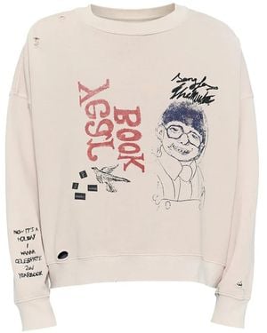 Song For The Mute Distressed Graphic-Print Sweatshirt - White