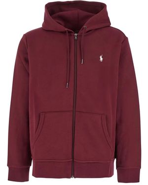 Polo Ralph Lauren Full-zip embroidered hoodie - Rojo