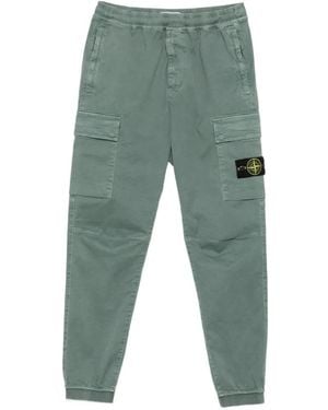 Stone Island Logo-Patch Cargo Pants - Green