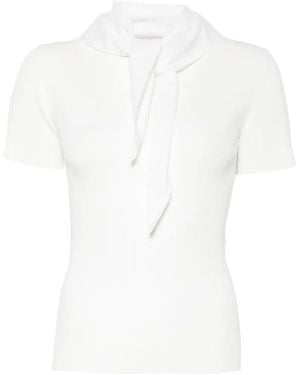 Max Mara Haut À Détail De Foulard - Blanc