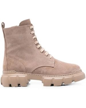 SERGIO MORETTI FIRENZE Lace-Up Combat Boots - Natural