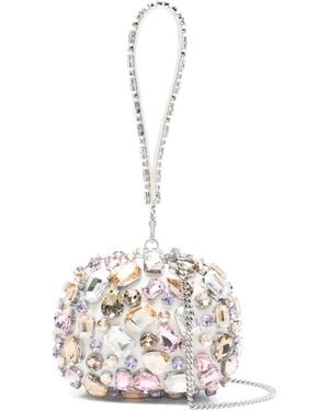 Self-Portrait Clutch Mit Kristallen - Weiß