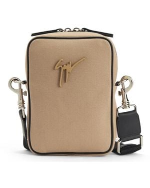 Giuseppe Zanotti Small Thoby Logo-Plaque Bag - Natural