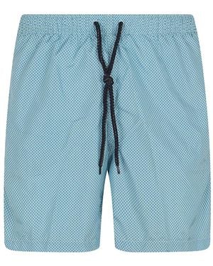 Drumohr Badeshorts Mit Geometrischem Print - Blau