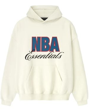 Fear Of God Logo-Print Cotton Hoodie - White