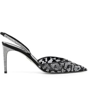 Rene Caovilla 80Mm Allura Crystal-Embellished Court Shoes - White