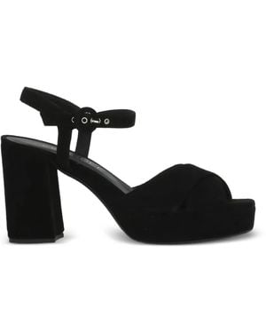 Julie Dee Buckle-Fastening Platform Sandals - Black