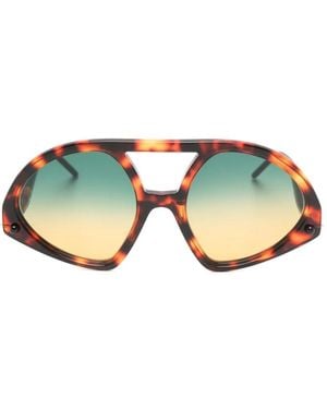 Kuboraum Maske P31 Geometric-Frame Sunglasses - Brown