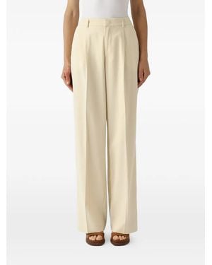 PT Torino Pleated Wide-Leg Trousers - Natural