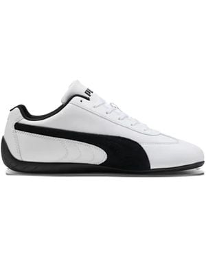 PUMA Speedcar Leather Lace-Up Trainers - White