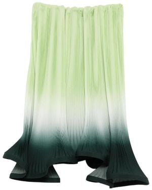 ROWEN ROSE Degradé-Effect Pleated Skirt - Green