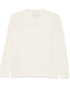 Kujten Whipstitch-Detailed Sweater - White