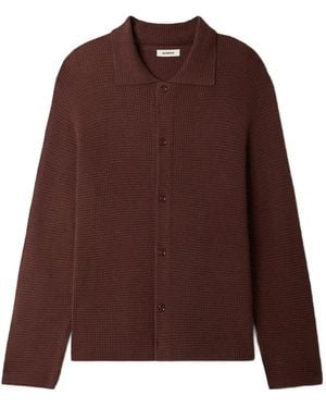 Sandro Waffle-Knit Shirt - Brown