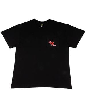 ANTI PROMO Graphic-Print Chest-Pocket T-Shirt - Black