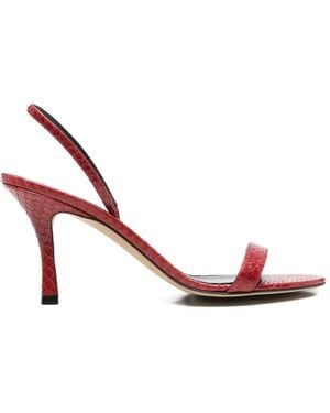 The Row Ella Snakeskin-Effect Slingback Sandals - Pink
