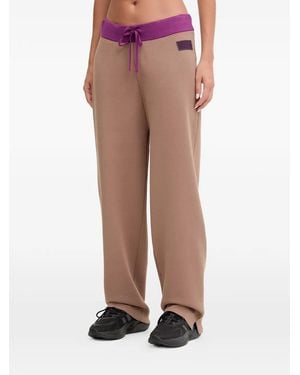 EA7 Drawstring Logo Track Trousers - Brown