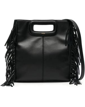 Maje Leren Shopper - Zwart