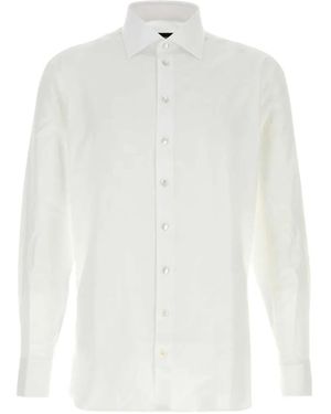 Giorgio Armani Long-Sleeve Button-Down Shirt - White