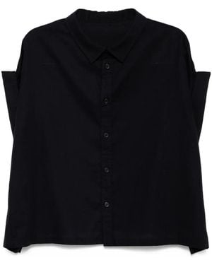 Y's Yohji Yamamoto Katoenen Blouse - Zwart