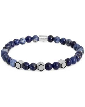 Tateossian Beaded Hexagonal-Detail Bracelet - Blue
