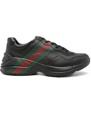Gucci Rhyton Sneakers Mit Webstreifen - Schwarz