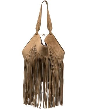 KHAITE Small Lotus Fringed-Design Tote Bag - Metallic