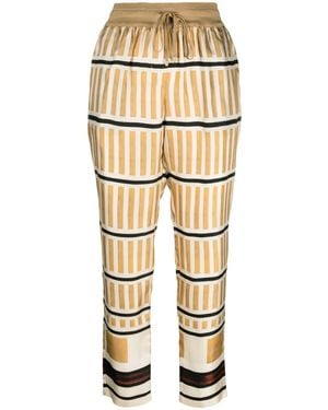 Lorena Antoniazzi Stripe-Print Cropped Pants - Natural