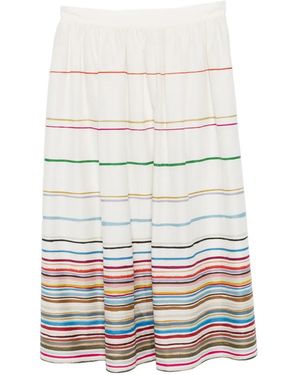 Paul Smith Striped Midi Skirt - White