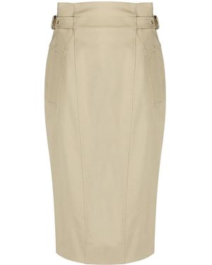 Alberta Ferretti Buckled Strap Pencil Skirt - Multicolor