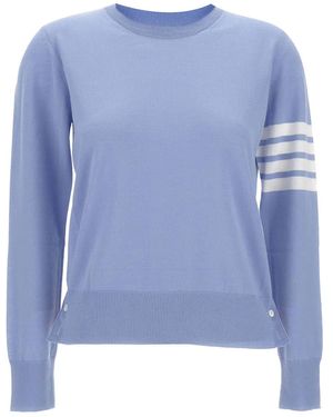 Thom Browne Crew-Neck Wool Jumper - Blue