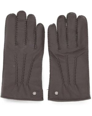 Gianni Chiarini Handschuhe Aus Leder Mit Ziernaht - Grau