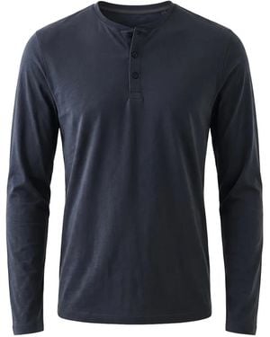 Patrick Assaraf T-Shirt À Col Tunisien - Blue